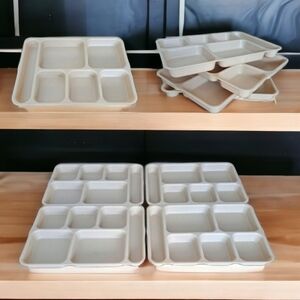 Set of 4 vintage school lunch tray cambro 10146DCW Huntington beach Made…